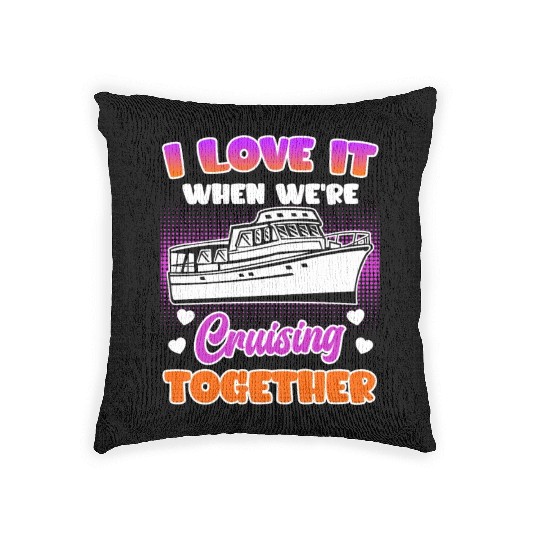 Cruising together cruise ship holiday spring break Woven Pillows
