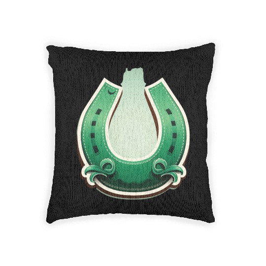 A horseshoe for good luck T--Woven Pillows