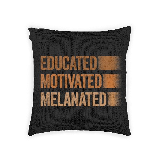 Educated Motivated Melanated Black History African Woven Pillows