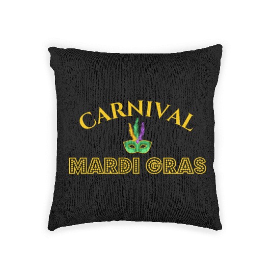 Mardi Gras Carnival Fiesta Party Louisiana New Orl Woven Pillows