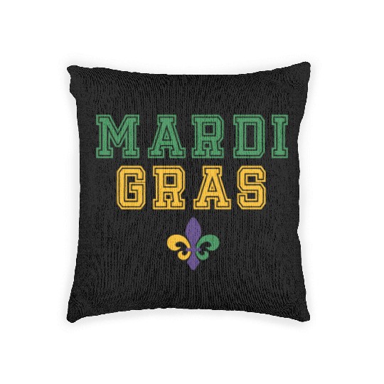 Mardi Gras Carnival Fiesta Party Louisiana New Orl Woven Pillows