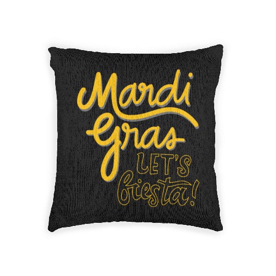 Mardi Gras Carnival Fiesta Party Louisiana New Orl Woven Pillows