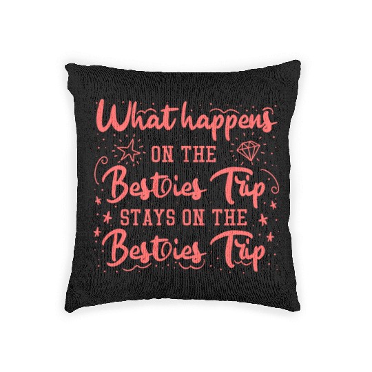 Besties Trip Vacation with Friends Spring Break Woven Pillows