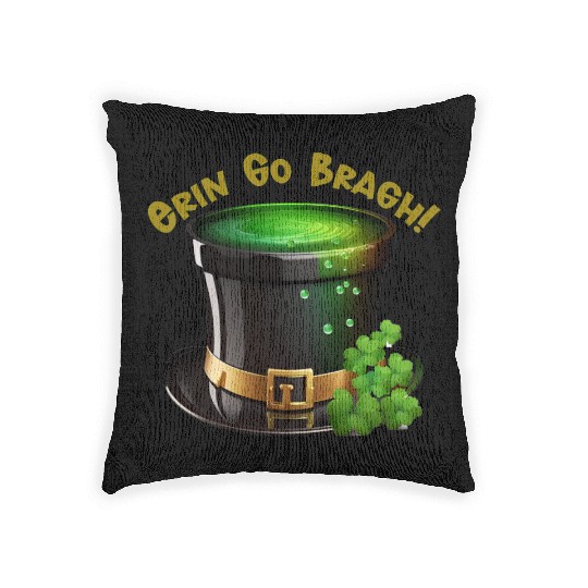 Get Lucky with this 'Erin go Bragh' Top Hat Design Woven Pillows