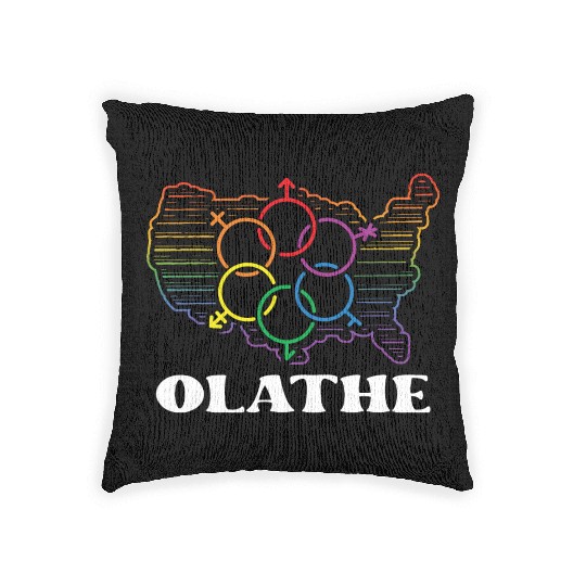 Olathe Pride Month Pride Flag LGBT Community LGBTQ Woven Pillows
