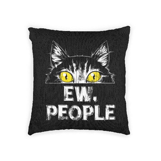 Ew People Cat Woven Pillows