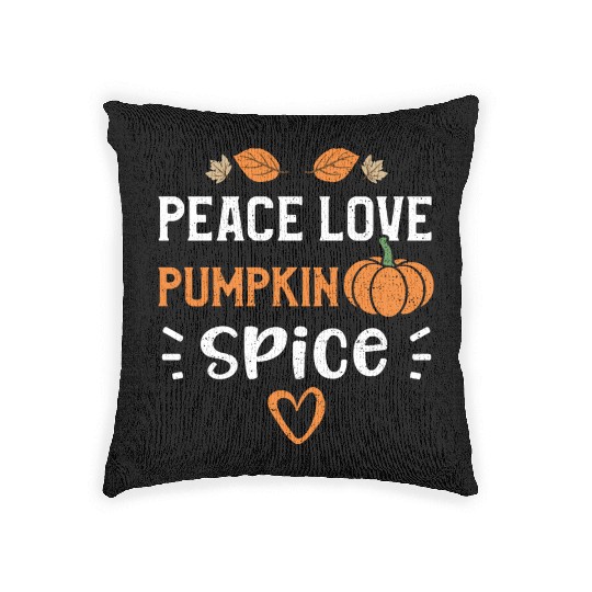 Peace Love Pumpkin Spice - Pumpkin Woven Pillows