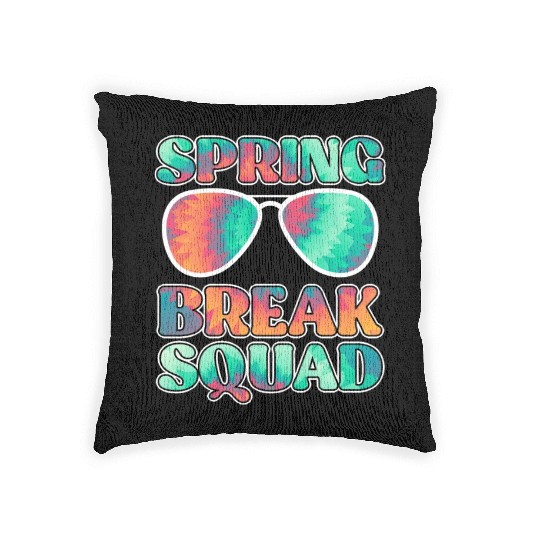 Spring Break Squad Summer Vacation Spring Break Woven Pillows