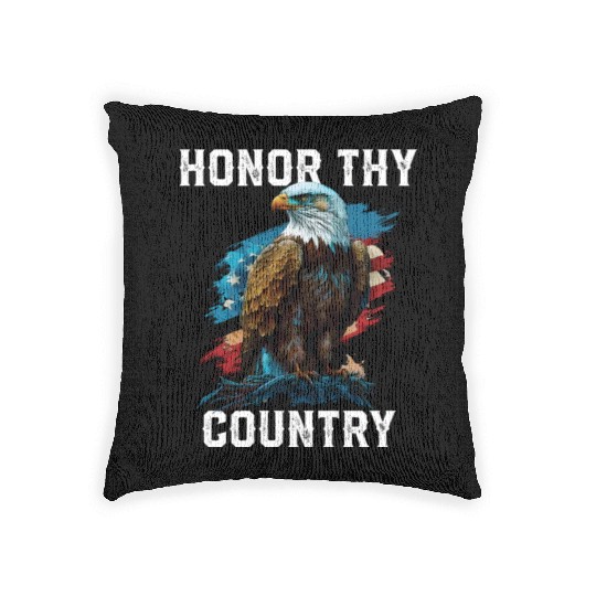 Honor Thy Country American Bald Eagle America USA Woven Pillows