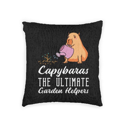 Gardening Capybara Garden Planting Gardener Woven Pillows