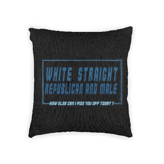 White Straight Republican and Male Woven Pillows