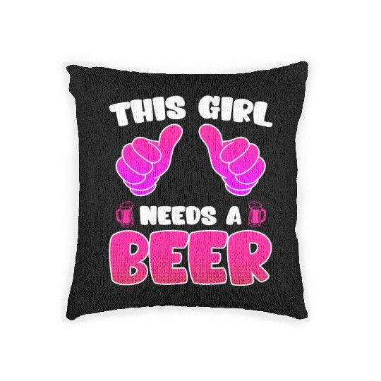 This girl needs a beer vacation Spring Break Woven Pillows