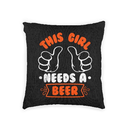 This girl needs a beer vacation Spring Break Woven Pillows