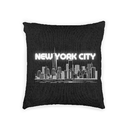 New York City Woven Pillows NYC Skyline City Lovers Woven Pillows