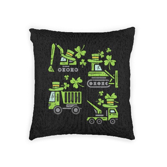 Kids Irish Construction Truck Crane Toddler Boys Woven Pillows