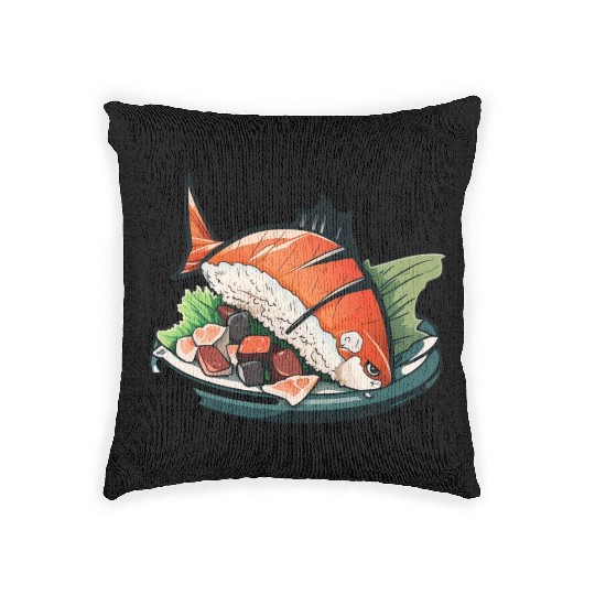Sashimi styled fish Woven Pillows