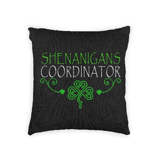 Shenanigans Coordinator St PDay Gnomes Green Proud Woven Pillows