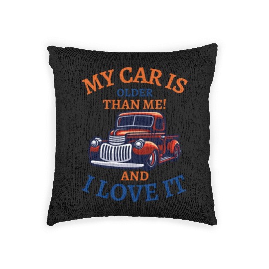 Classic Car my car is older thant me!and i love it Woven Pillows