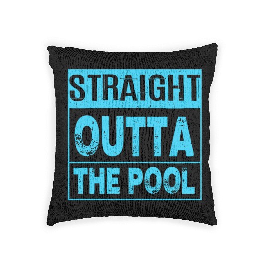 Straight Outta The Pool Sun and Water Summer Swim Woven Pillows