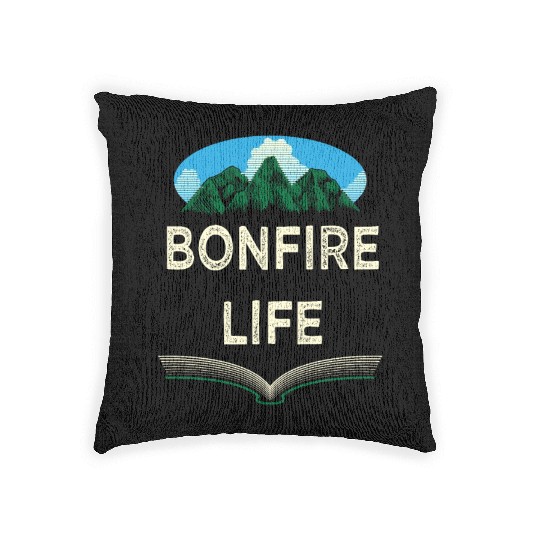 Bonfire Life Camping Wildlife Camper Outdoor Natur Woven Pillows
