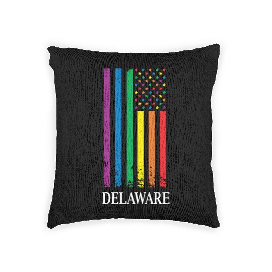 Delaware Pride Month Pride Flag LGBT Community LGB Woven Pillows