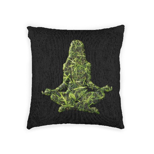 Yoga Meditation Grass Green Woven Pillows