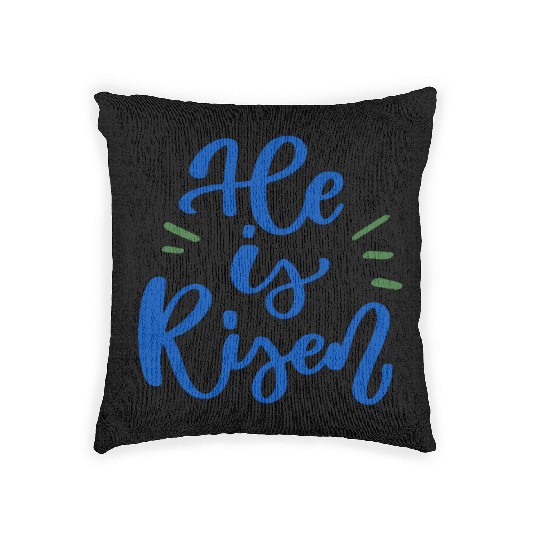 He Is Risen Religious Easter Woven Pillows