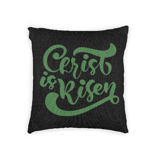 He Is Risen Religious Easter Woven Pillows