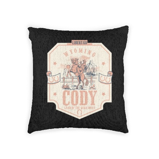 Cody wyoming wild west town Woven Pillows