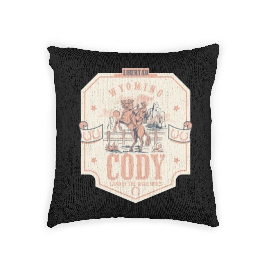 Cody wyoming wild west town Woven Pillows