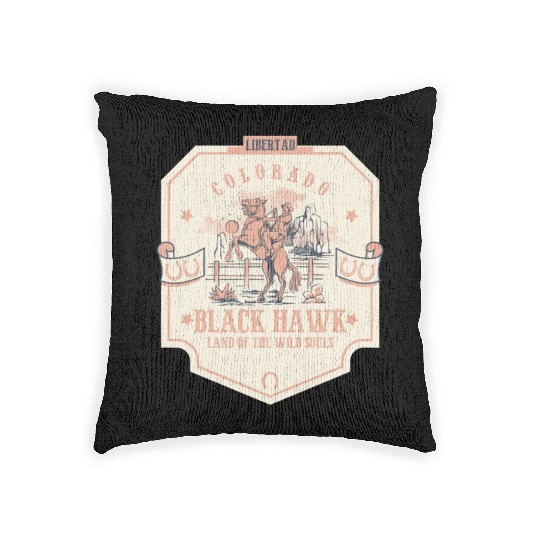 black hawk colorado wild west town Woven Pillows