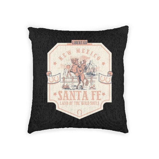 santa fe new mexico wild west town Woven Pillows