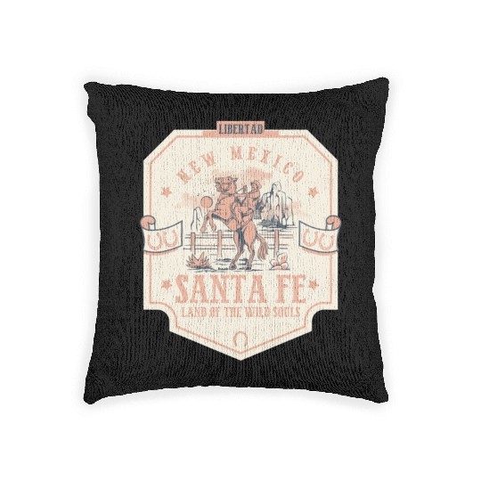 santa fe new mexico wild west town Woven Pillows