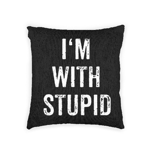 I'm With Stupid Couple Best Friend Part 1 Matching Woven Pillows