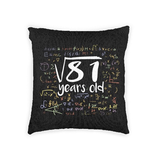 9th Birthday Square Root of 81: 9 Years Old Gift Woven Pillows