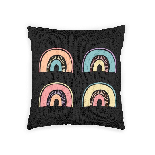 Multi Rainbow Woven Pillows