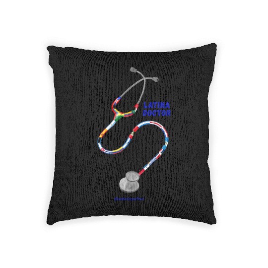STETHOSCOPE LATINA DOCTOR undoctorporfavor Woven Pillows