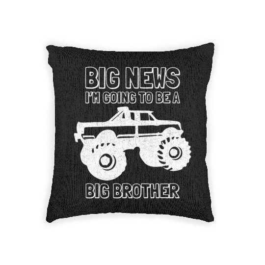 Going To Be A Big Brother Monster Truck Toddler Gi Woven Pillows