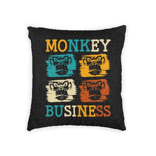 Banana Chimpanzee Colorful Hairy Woven Pillows
