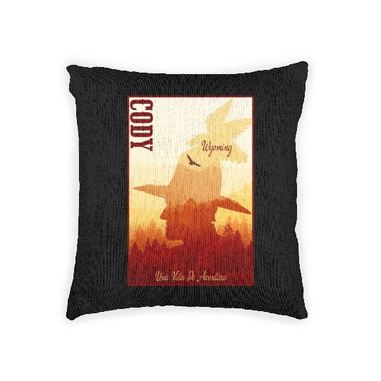 Cody Wyoming wild west town Woven Pillows