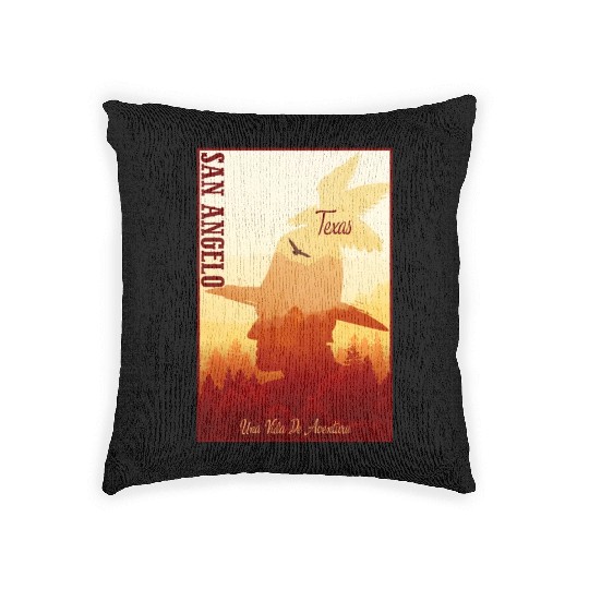 San Angelo Texas wild west town Woven Pillows