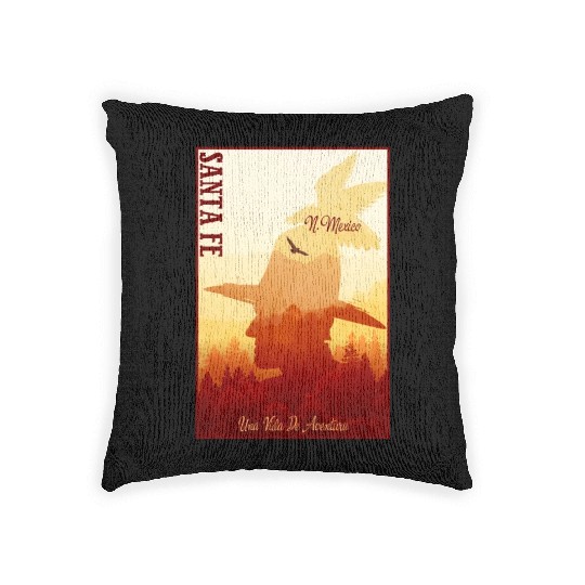 Santa Fe New Mexico wild west town Woven Pillows
