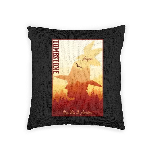 Tombstone Arizonna wild west town Woven Pillows