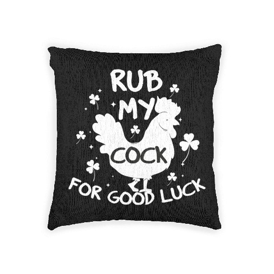 rub my cock for good luck Woven Pillows