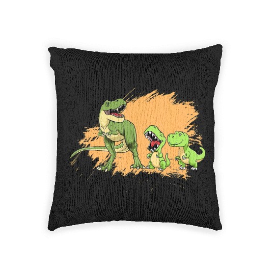 I Love My Dinosaurs Family Reptile Family Dinosaur Woven Pillows