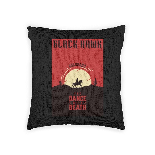 Black Hawk Colorado wild west town Woven Pillows