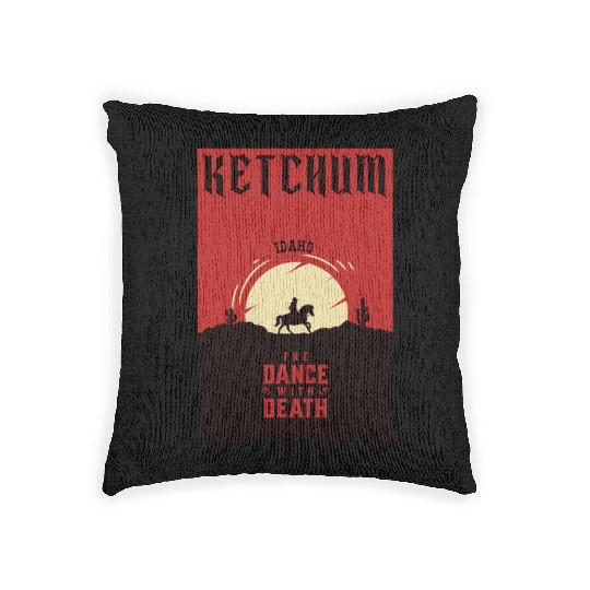 Ketchum Idaho wild west town Woven Pillows