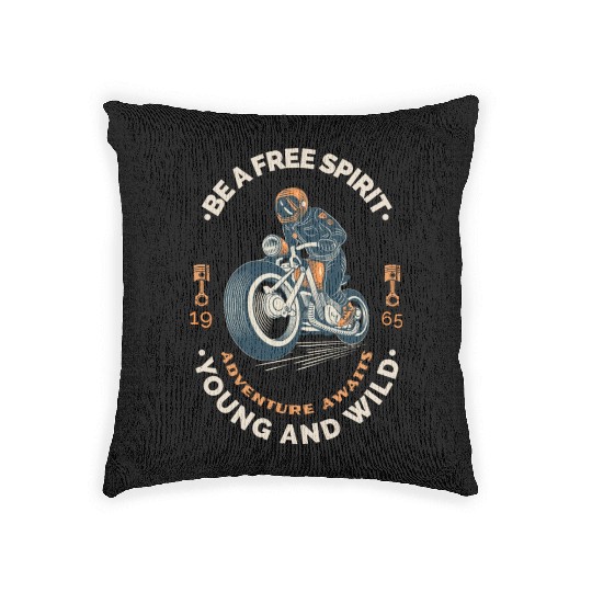 Adventure Awaits Motorcycle Wild Woven Pillows