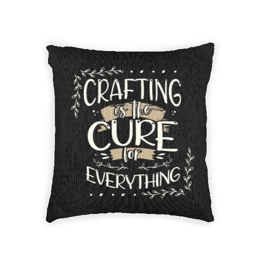 Crafter Gift Cats are the Cure for Everything Woven Pillows