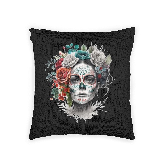 Frida Mexican frida kahlo woman painter art Woven Pillows
